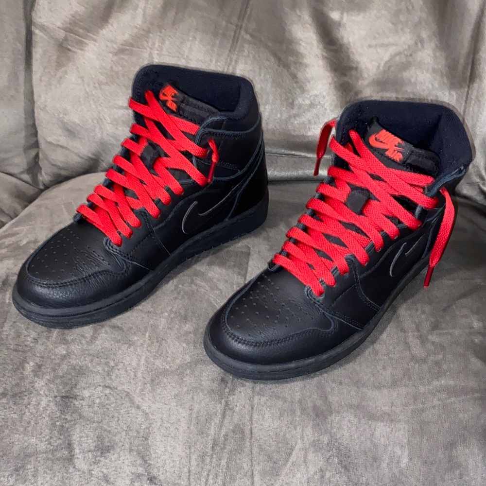 Jordan Athletic Shoes Black and Red